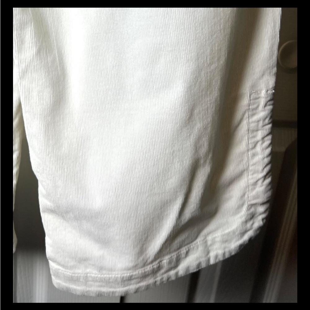ATHLETA Pants Cropped Capri Corduroy Embroidered Seaside White Pink Short - Picture 7 of 10